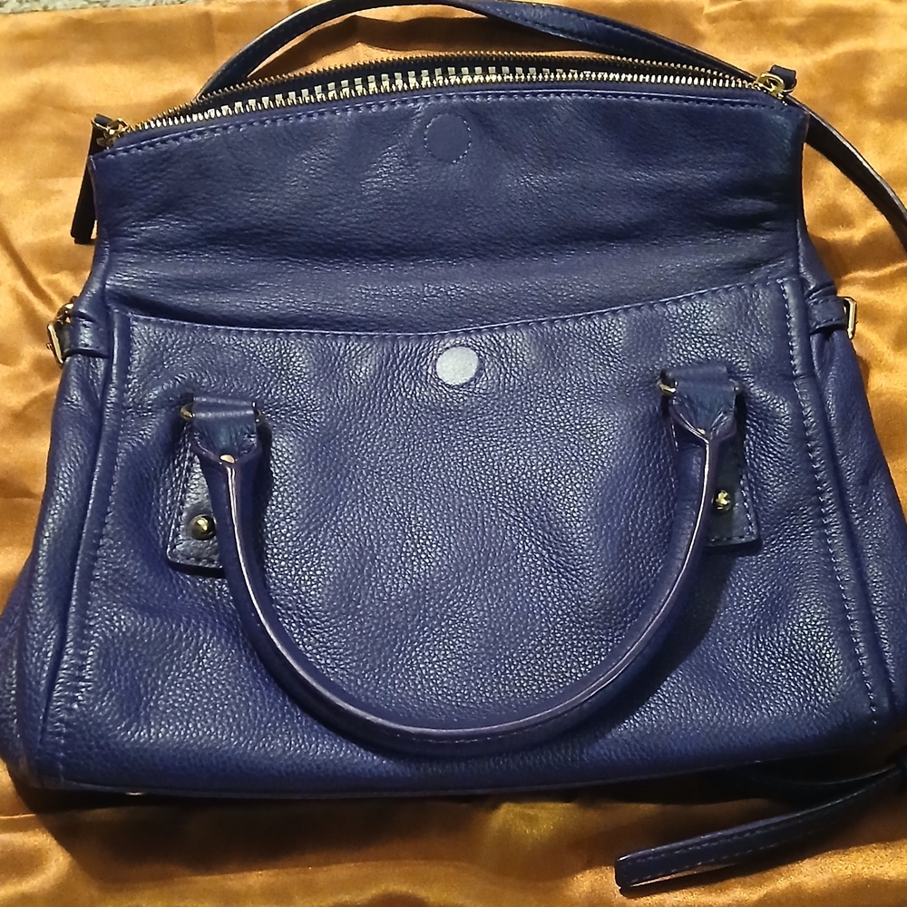 Kate Spade Cobble Hill Small Leslie Satchel Purple Pebbled Leather Crossbody - Picture 4 of 14